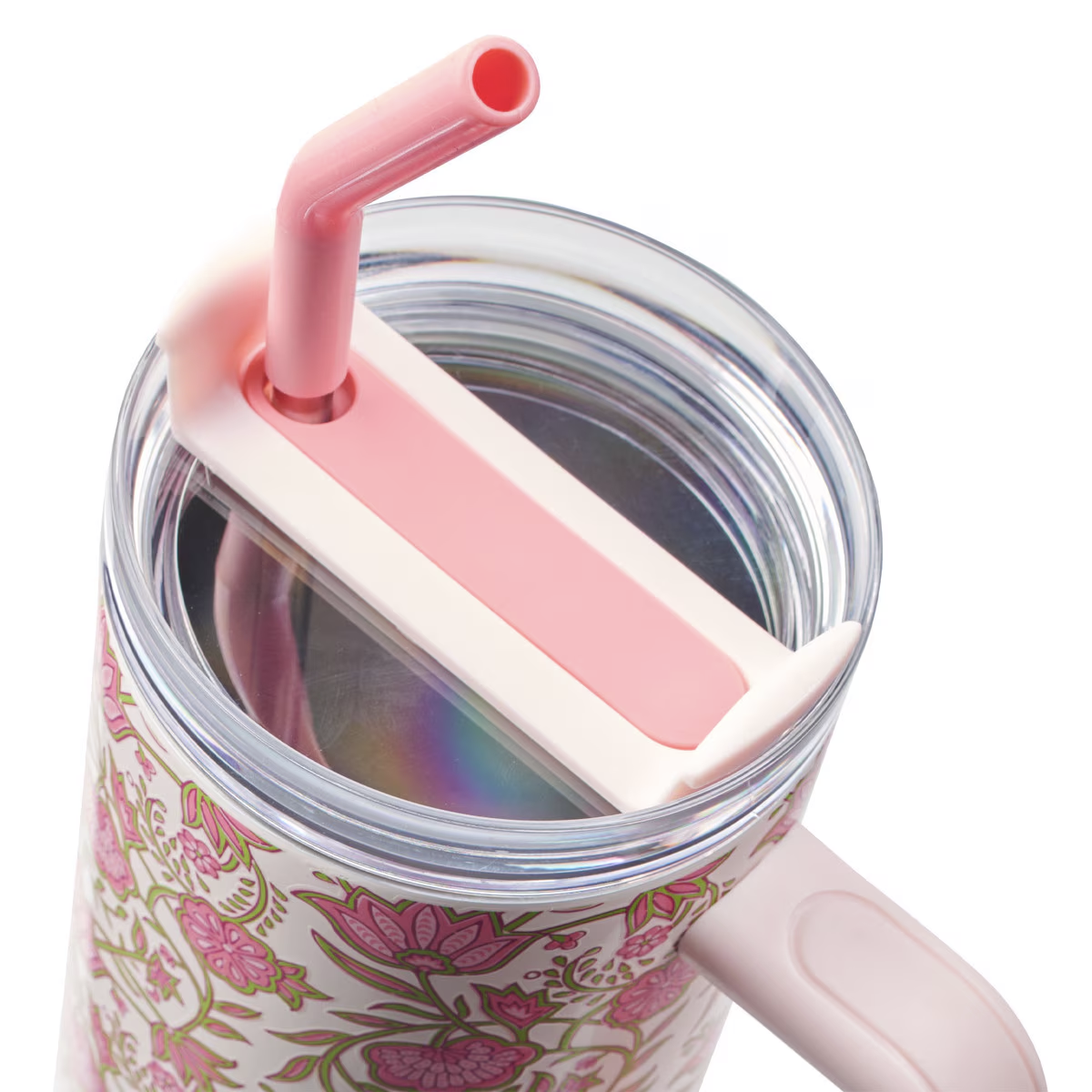 Be Still and Know Pink Spring Floral 40 Oz Tumbler with Reusable Straw