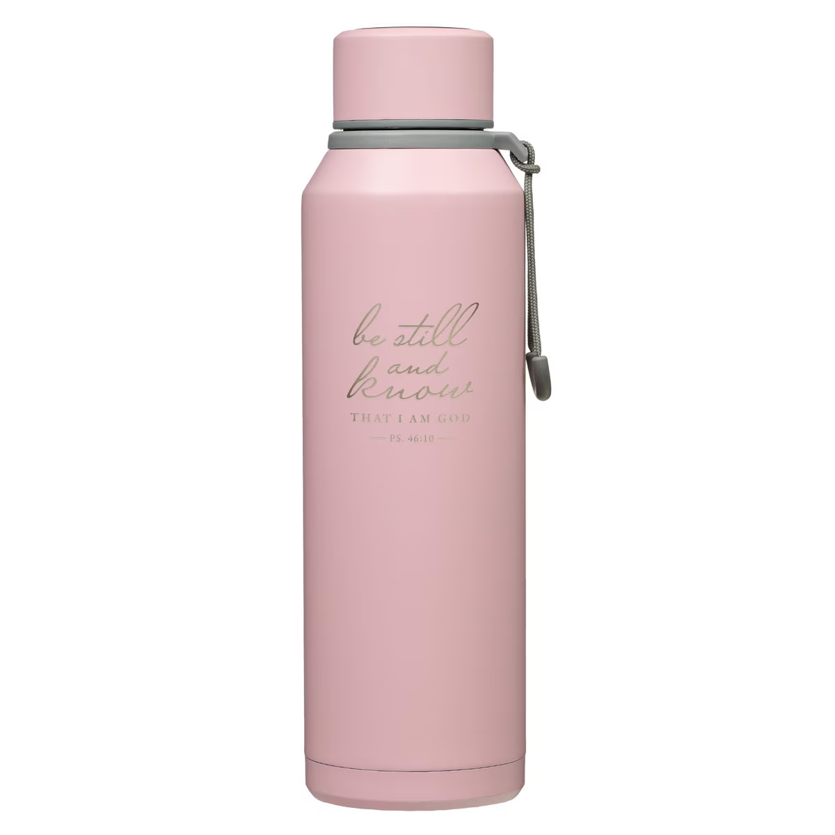 Be Still Pink Scriptural Stainless Steel Water Bottle - Psalm 46:10