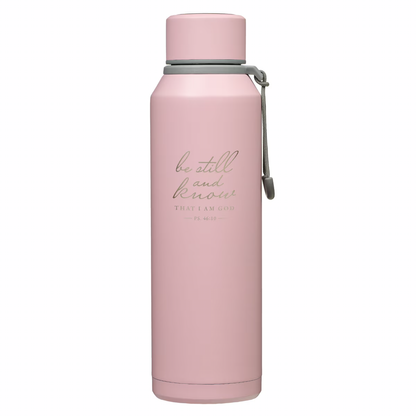 Be Still Pink Scriptural Stainless Steel Water Bottle - Psalm 46:10