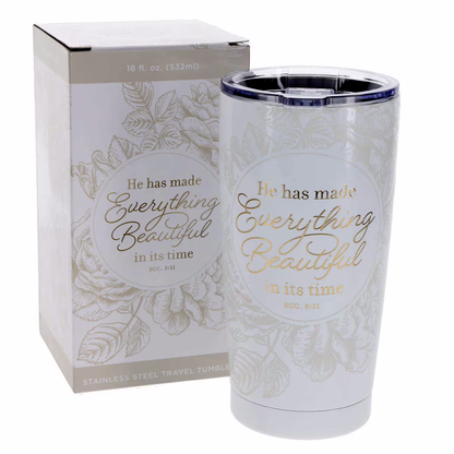 Everything Beautiful Scriptural 18oz. Stainless Steel Travel Tumbler - Ecclesiastes 3:11