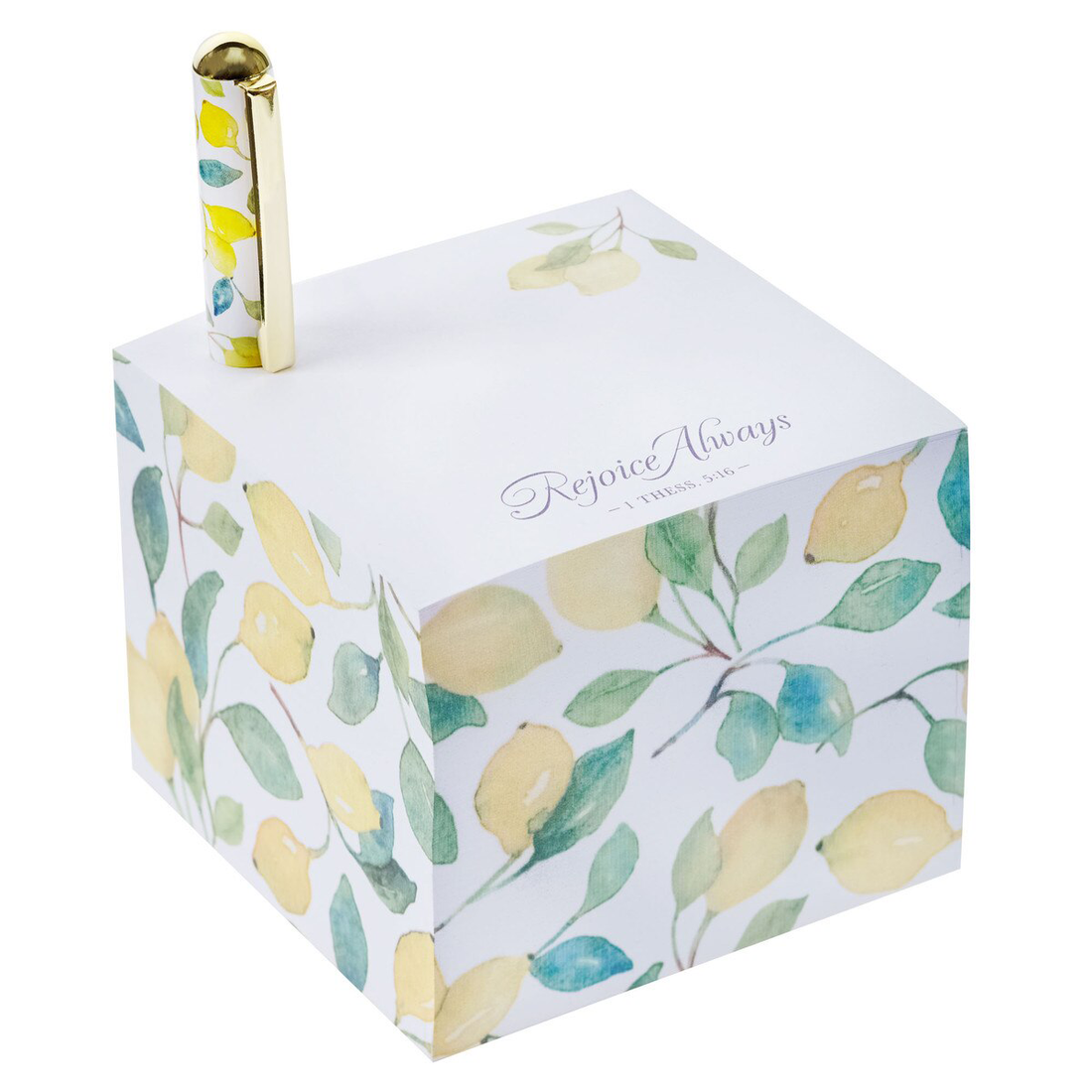 Rejoice Always Yellow Lemon JUMBO Note Block with a Pen - 1 Thessalonians 5:16