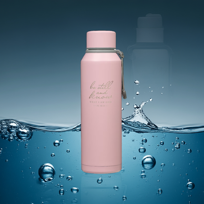 Be Still Pink Scriptural Stainless Steel Water Bottle - Psalm 46:10