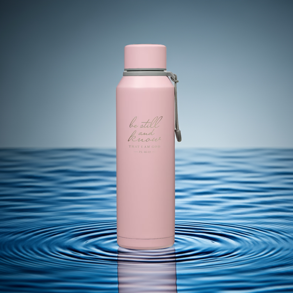 Be Still Pink Scriptural Stainless Steel Water Bottle - Psalm 46:10